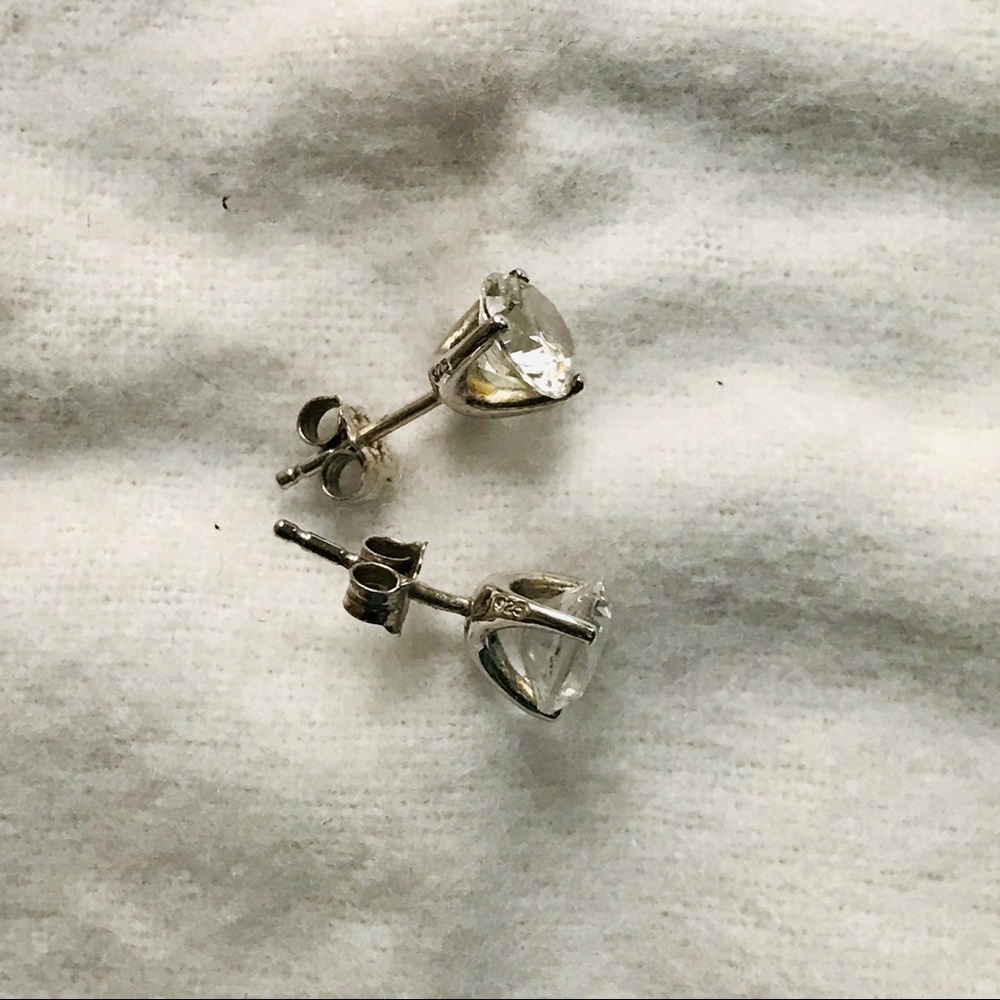 2 Carat Cubic Zirconia Studs in Sterling Silver - Picture 3 of 8